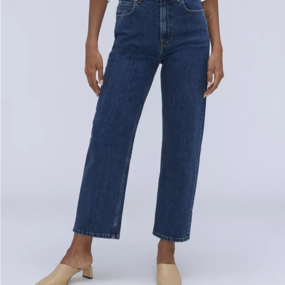 Everlane the Way High Straight Jean sz 27 Tall Dark Wash High Rise Denim